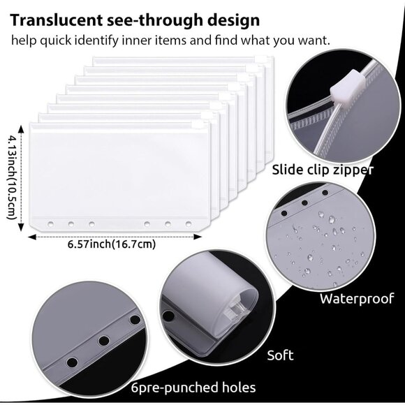 Budget Binder, Money Saving Binder with Zipper Envelopes, Cash Envelopes and Exp - Picture 5 of 6